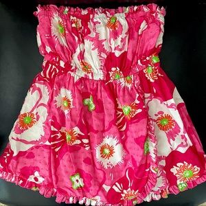 Lilly Pulitzer Strapless Top- Hotty Pink Cherry Begonia